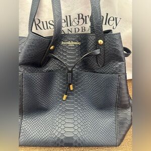 Russell &Bromley Navy Croc Pocketbook